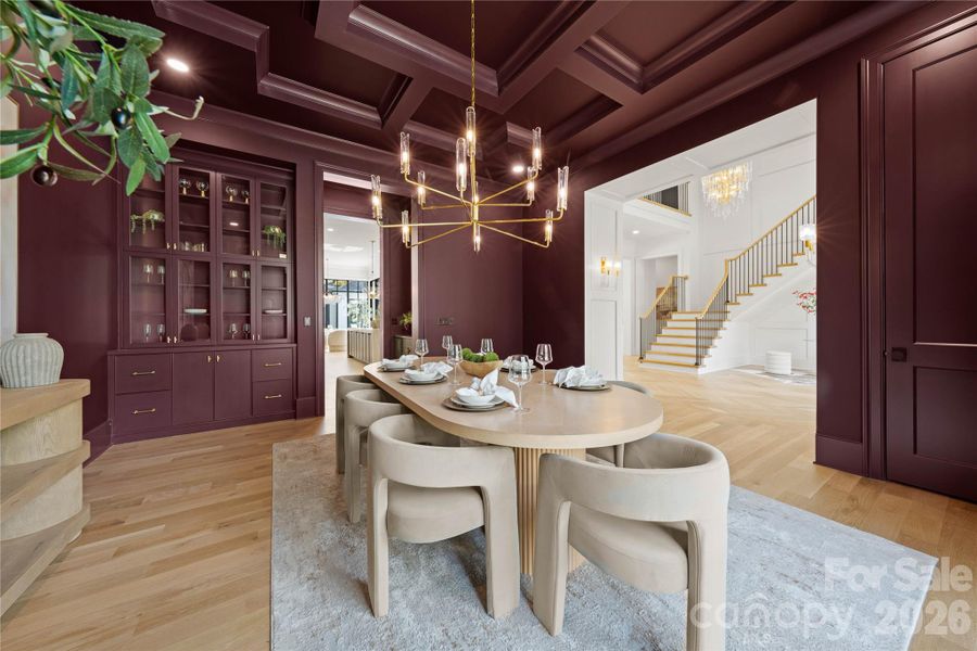 dining room with cabinet, shelves & drawers dining room with cabinet, shelves & drawers