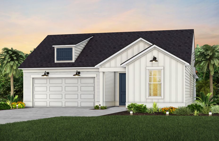 Representative exterior photo of a completed home built from the Palmary by Pulte Homes in Lakeview Estates, Palm Coast, FL (Image 18).