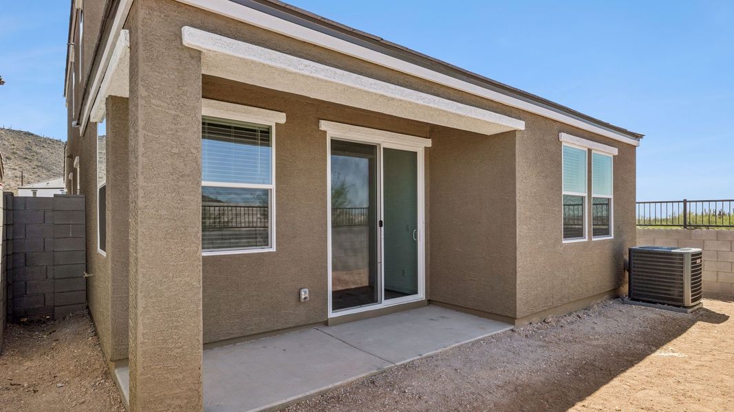 Exterior details and patio area of a home in The Buttes at Mystic, Peoria (Image 2).