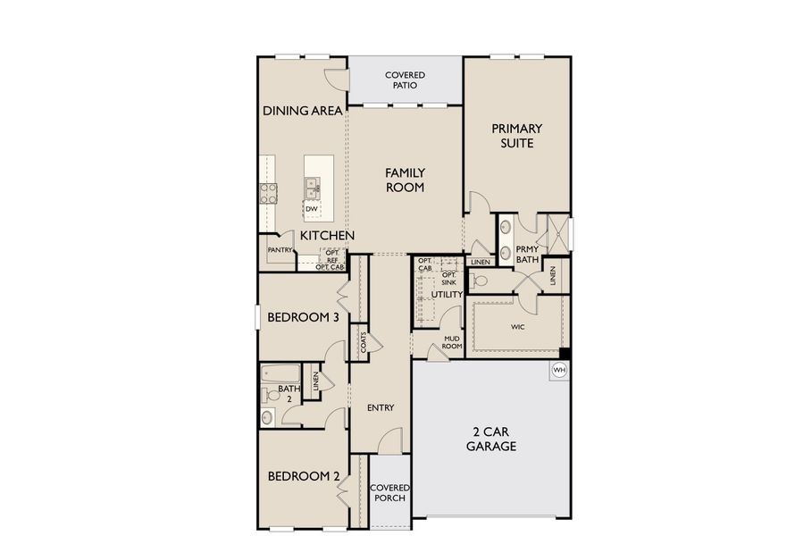2D floor plan layout for the Manchester II by Ashton Woods in Willow Springs, Buda, TX (Image 3).