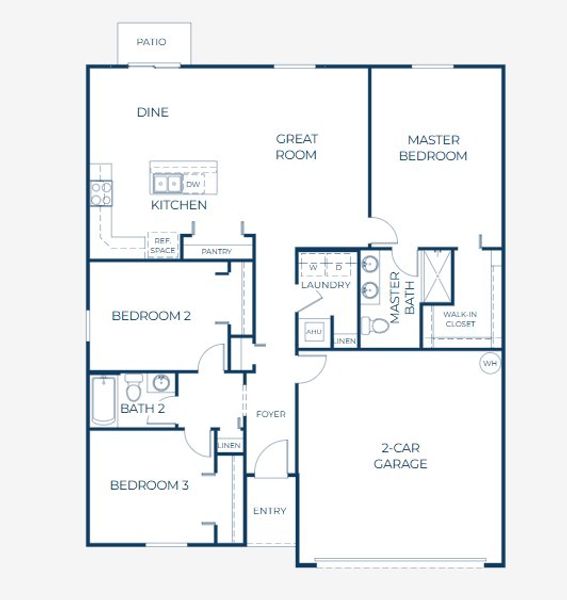 2D floor plan layout for the Violet by Maronda Homes in Spring Hill, Spring Hill, FL (Image 5).