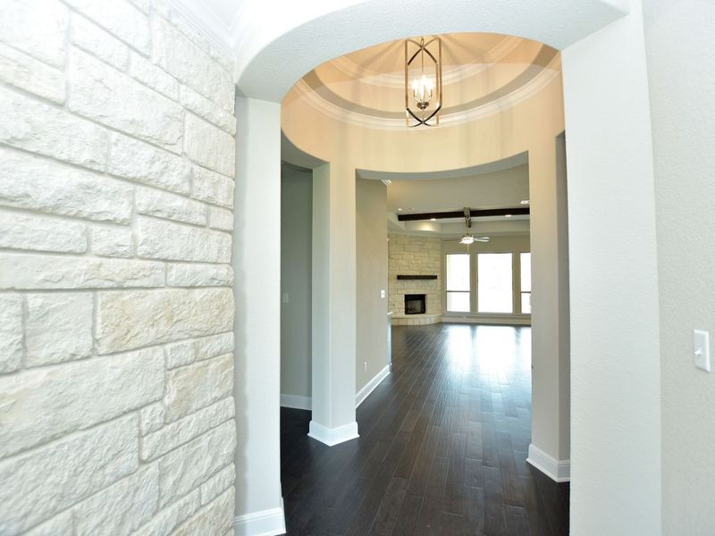 Representative unfurnished interior of a home built from the Madera II by Giddens Homes in Scofield Farms Estates, Georgetown (Image 324).