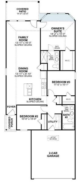 2D floor plan layout of this home in Pinewood at Grand Texas, New Caney, TX (Image 5).