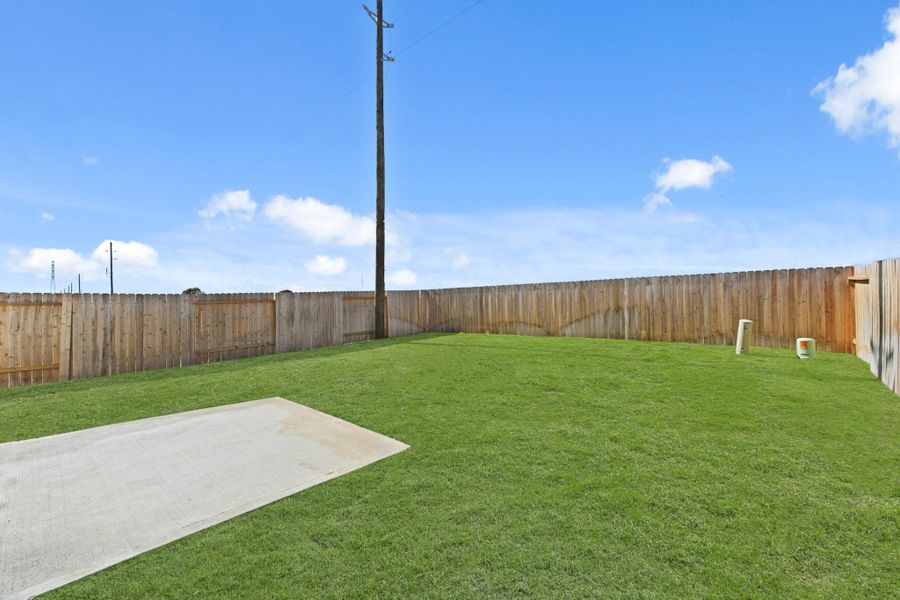 Exterior details and patio area of a home in Liberty Collection at Paloma at Sanford Farms, Waller (Image 3). Exterior details and patio area of a home in Liberty Collection at Paloma at Sanford Farms, Waller (Image 3).
