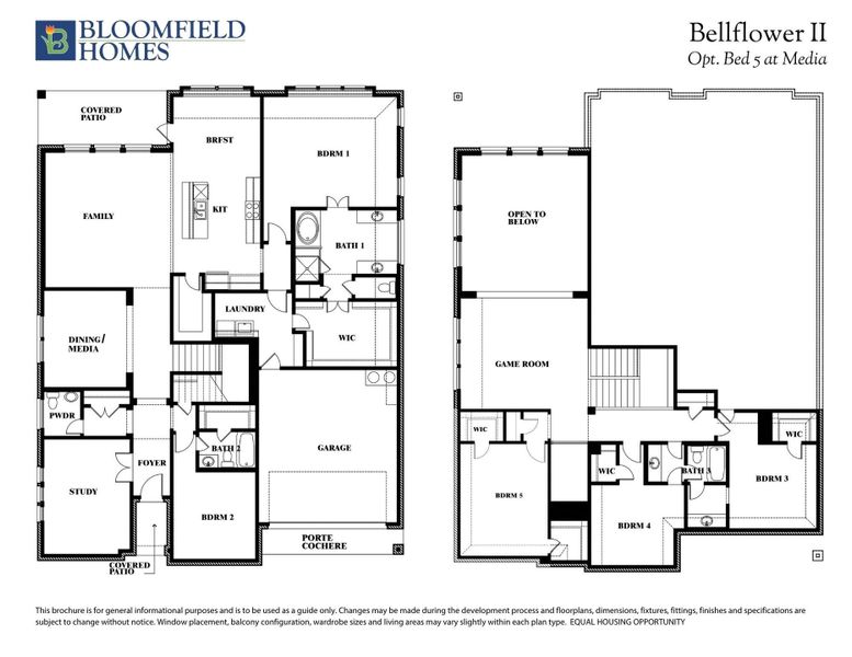 Bellflower II Opt Bed 5 at Media Floor Plan