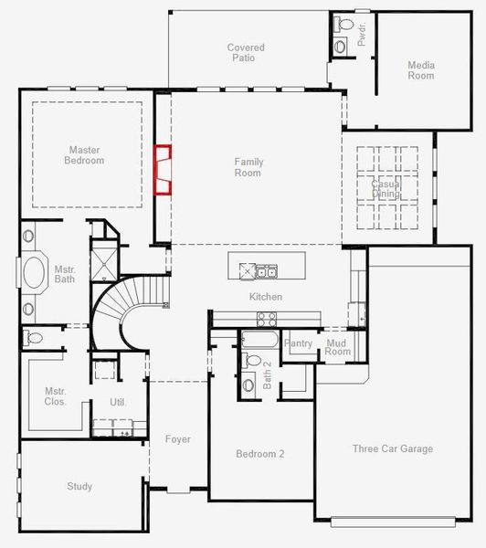 2D floor plan layout of this home in Painted Tree, McKinney, TX (Image 3).