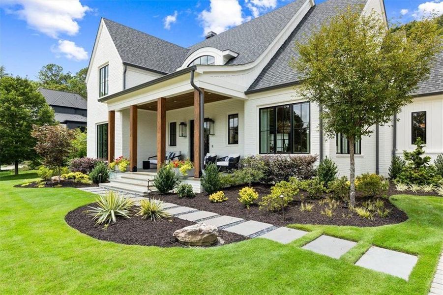 Front exterior of a new home in , Roswell, GA, highlighting curb appeal (Image 23).