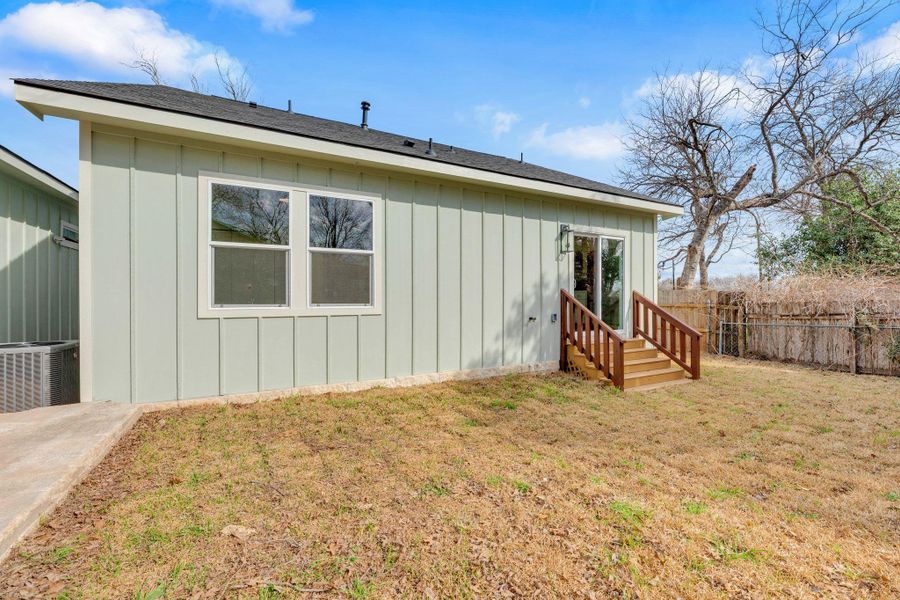 Back of ADU that will have privacy fence and gate.