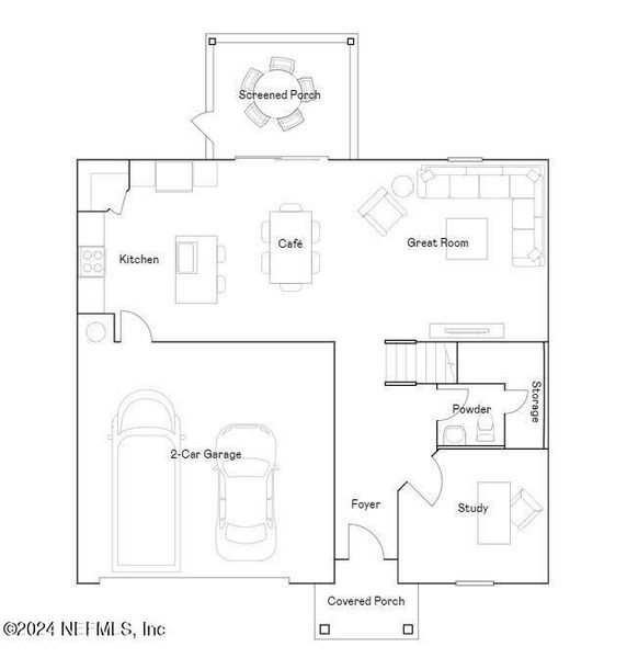 2D floor plan layout of this home in Saddle Oaks, Jacksonville, FL (Image 2).