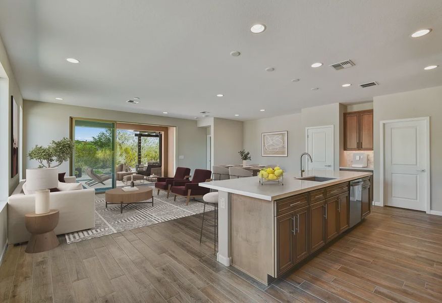 Virtually Staged Wickenburg Ranch Evia HS 1866 Kitchen Great Room Dine - 3 of 20