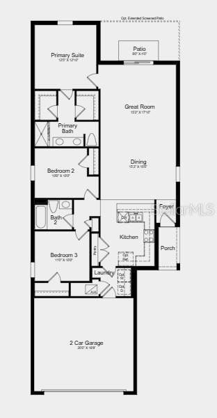2D floor plan layout of this home in Waterstone, Groveland, FL (Image 3).