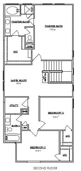 2D floor plan layout of this home in Park Hill Villas, Stafford, TX (Image 3).