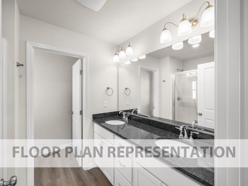 The Griffin 3 Bedroom Townhome Primary Bath | A New Plan by Ivey Homes