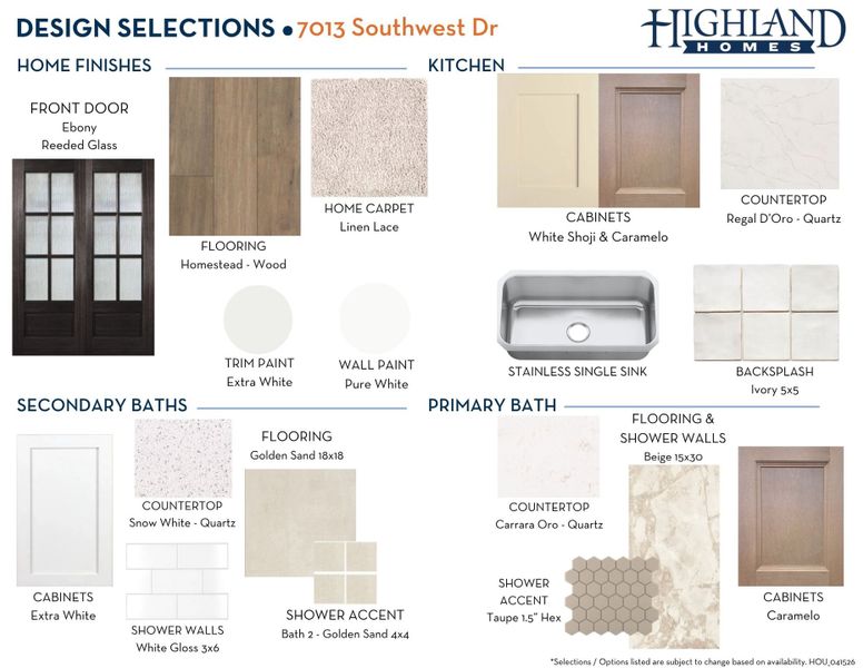 Sample of building materials used in homes in Legacy, League City (Image 24).