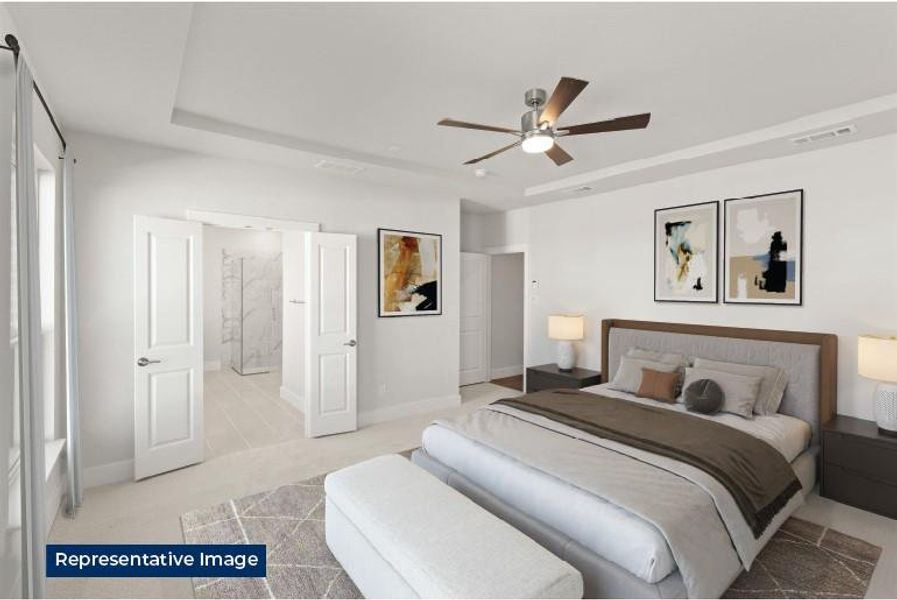 Furnished interior view inside a new home in Villages of Creekwood, Frisco (Image 17).