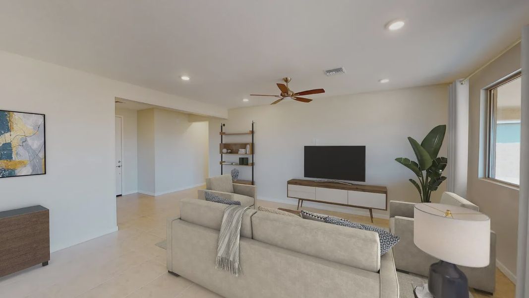 Representative furnished interior of a home built from the 201 by Elliott Homes in Las Barrancas, Yuma (Image 14).