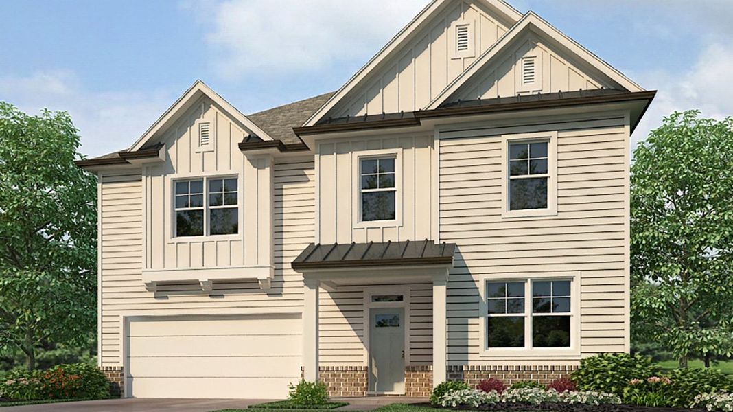 Representative exterior photo of a completed home built from the Halton by D.R. Horton in Hamptons at Riverwood South, Dallas, GA (Image 18).