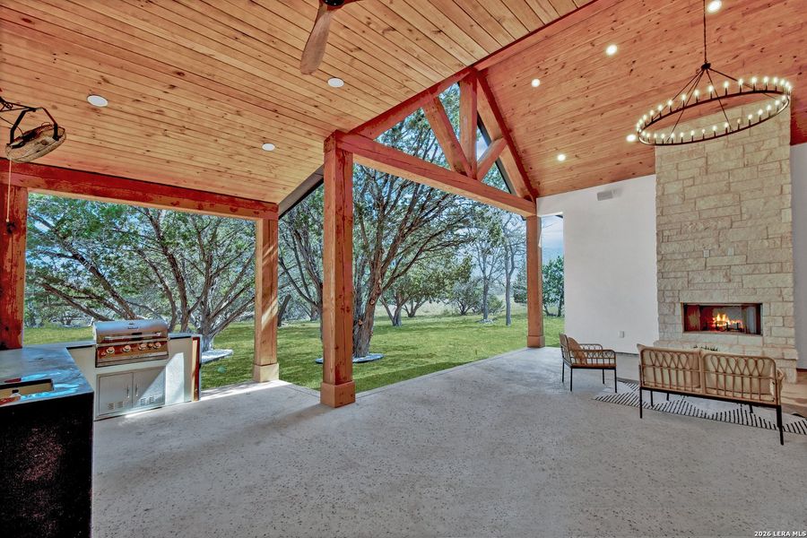 Exterior details and patio area of a home in , Bandera (Image 24).