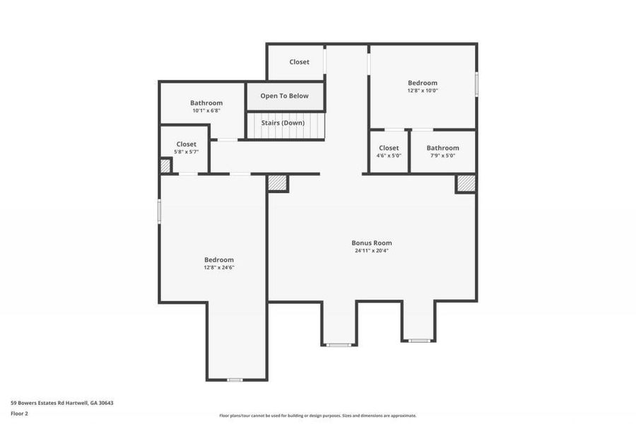 2D floor plan layout of this home in , Hartwell, GA (Image 3).