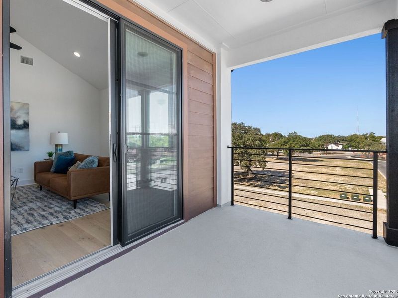 Exterior details and patio area of a home in Victoria Commons, San Antonio (Image 30).