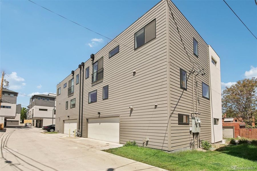 Two-Car garage and side yard