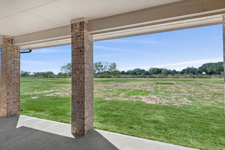 Relaxing covered patio with gorgeous views