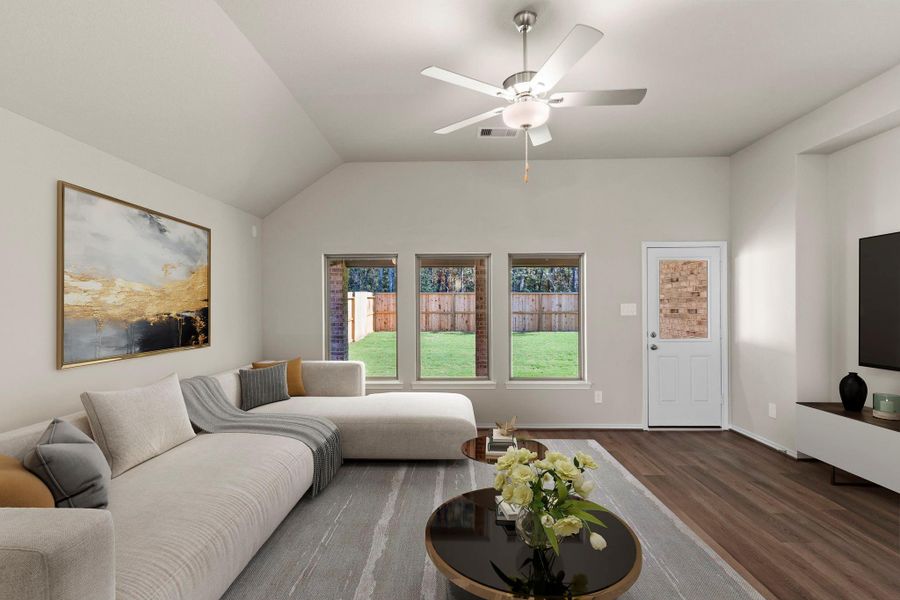 Furnished interior view inside a new home in The Highlands 45', Porter (Image 12).