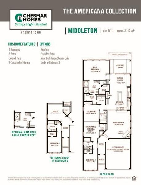2D floor plan layout of this home in Wood Leaf Reserve, Tomball, TX (Image 4).