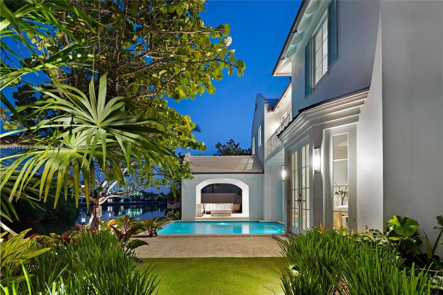 Exterior details and patio area of a home in , Palm Beach (Image 4). Exterior details and patio area of a home in , Palm Beach (Image 4).