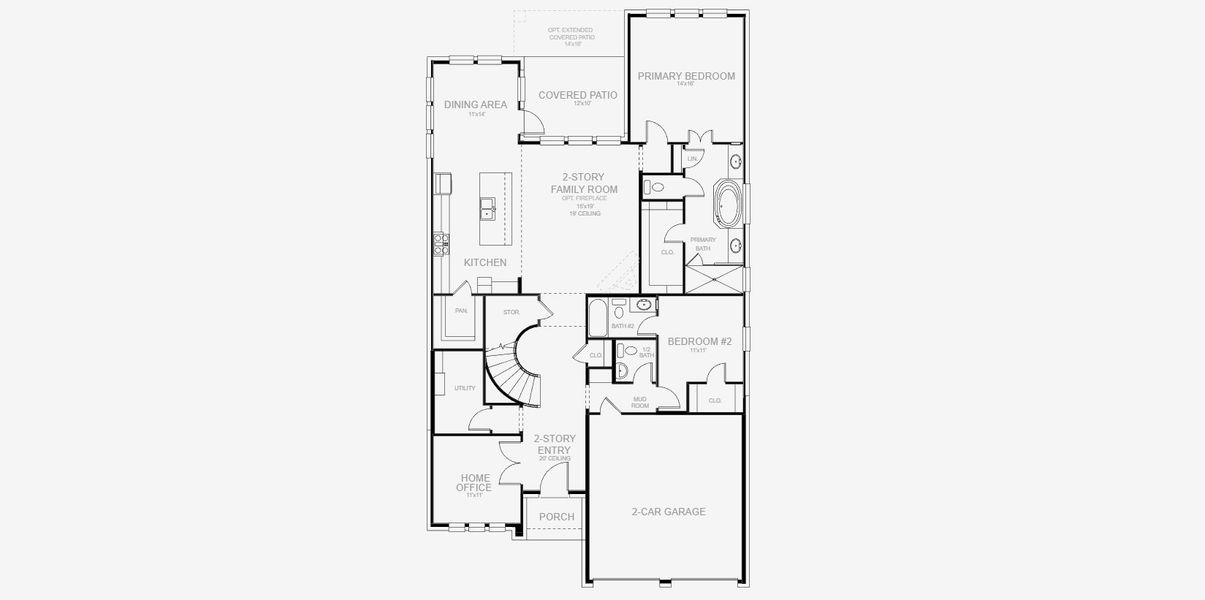 2D floor plan layout of this home in Lariat 50', Liberty Hill, TX (Image 2). 2D floor plan layout of this home in Lariat 50', Liberty Hill, TX (Image 2).