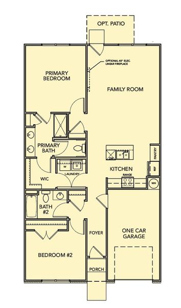 2D floor plan layout for the Acacia by Kerley Family Homes in Silver Leaf, Dawsonville, GA (Image 3).