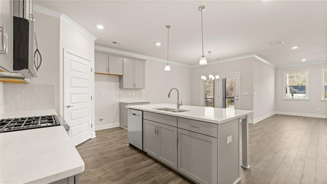 Furnished interior view inside a new home in Oak Ridge Meadows - Active Adult, Locust Grove (Image 4). Furnished interior view inside a new home in Oak Ridge Meadows - Active Adult, Locust Grove (Image 4).