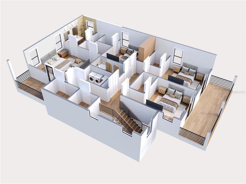 3rd Floor Layout - 3D Render