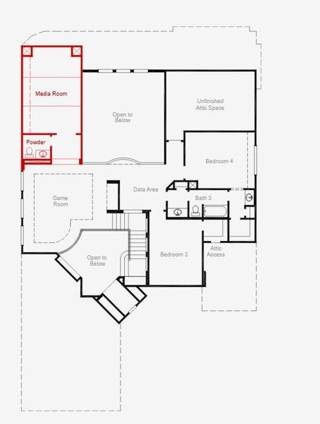 2D floor plan layout of this home in Painted Tree, McKinney, TX (Image 4).