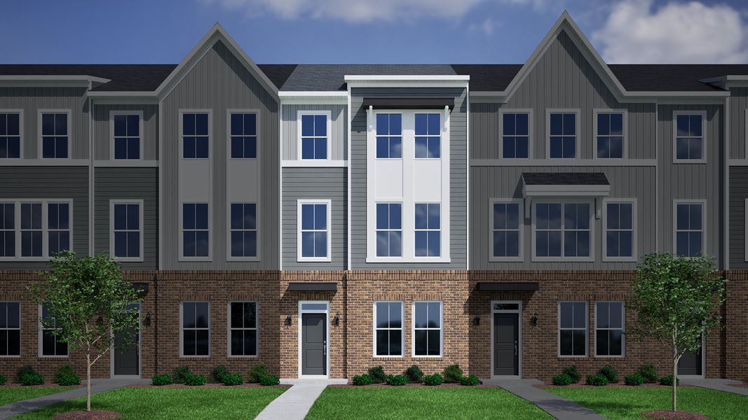 Representative exterior photo of a completed home built from the Corabell 3-Story 2-Car Garage - Vanguard Collection by Mungo Homes in Avenue One, Castle Hayne, NC (Image 3). Representative exterior photo of a completed home built from the Corabell 3-Story 2-Car Garage - Vanguard Collection by Mungo Homes in Avenue One, Castle Hayne, NC (Image 3).