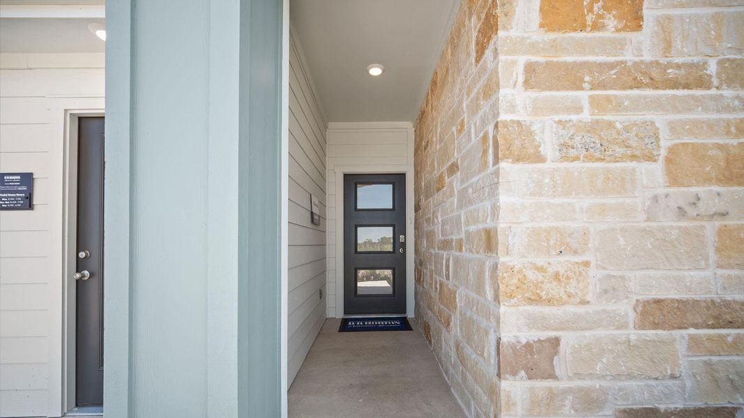 Exterior details and patio area of a home in Trails at Wildhorse, Austin (Image 2). Exterior details and patio area of a home in Trails at Wildhorse, Austin (Image 2).
