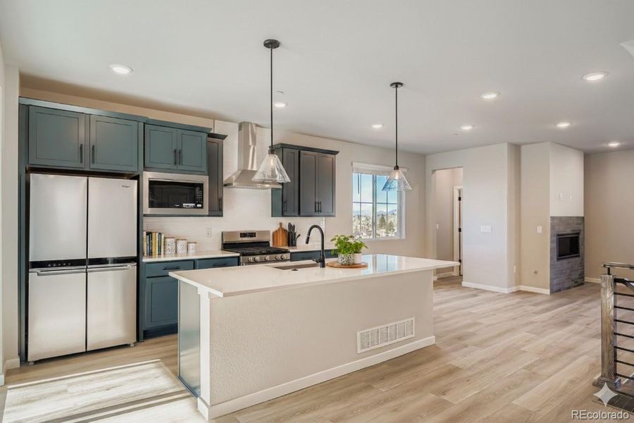 virtually staged kitchen