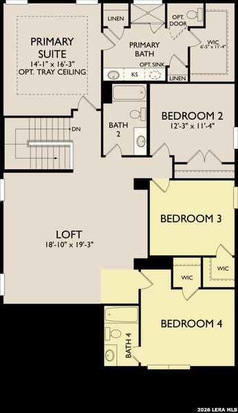 2D floor plan layout of this home in The Wilder, Adkins, TX (Image 3).