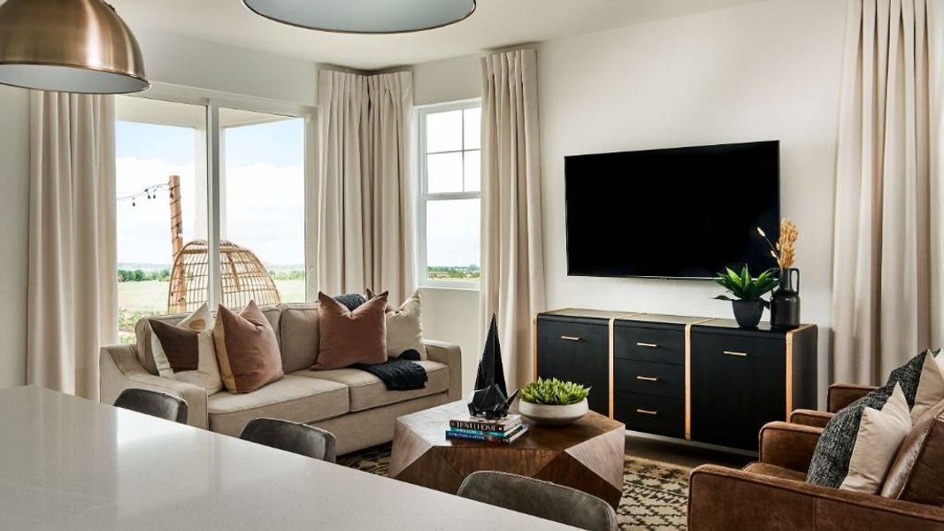 Furnished interior view inside a new home in The Aurora Highlands, Aurora (Image 11). Furnished interior view inside a new home in The Aurora Highlands, Aurora (Image 11).