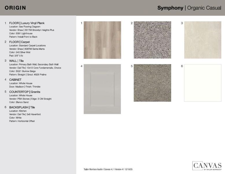 5812 Taunte Drive design selections! This home is currently under construction and selections are subject to change.