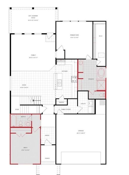 2D floor plan layout of this home in Sunterra 50s, Katy, TX (Image 6). 2D floor plan layout of this home in Sunterra 50s, Katy, TX (Image 6).