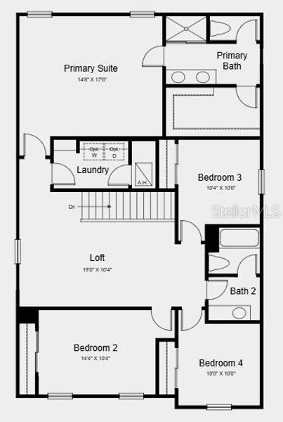 2D floor plan layout of this home in Coasterra Community Group Page, Palmetto, FL (Image 3).
