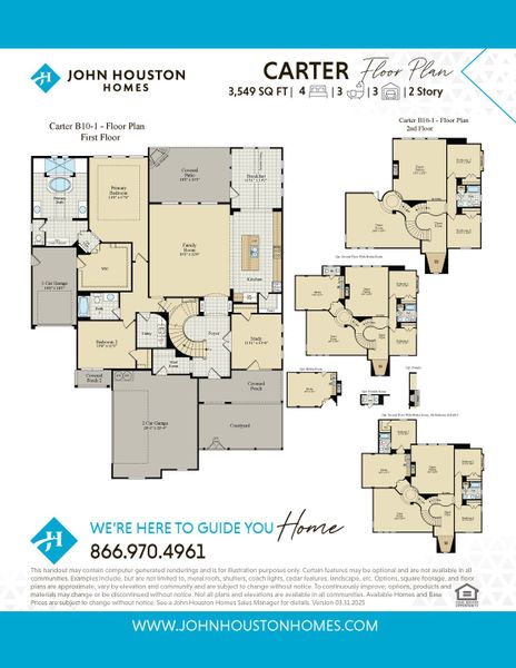 2D floor plan layout for the Carter by John Houston Homes in Jordan Meadows - 1 Acre Lots, Midlothian, TX (Image 5). 2D floor plan layout for the Carter by John Houston Homes in Jordan Meadows - 1 Acre Lots, Midlothian, TX (Image 5).