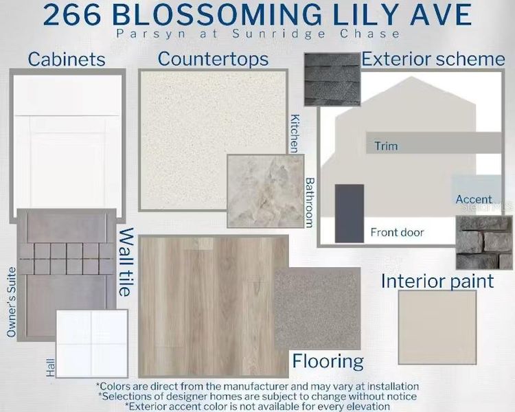 Sample of building materials used in homes in Sunridge Chase, Ruskin (Image 4). Sample of building materials used in homes in Sunridge Chase, Ruskin (Image 4).