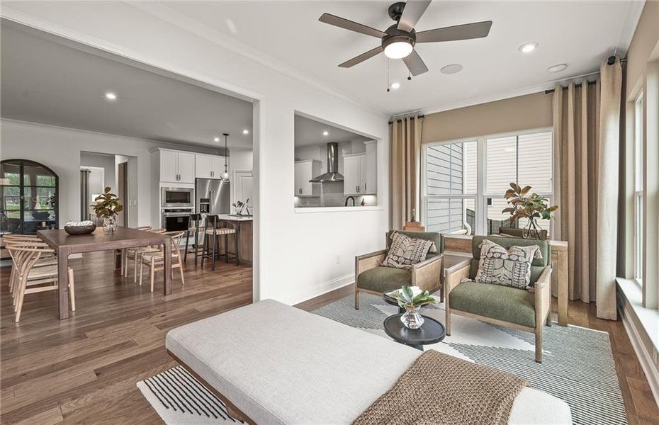 Furnished interior view inside a new home in Oakwood, Cumming (Image 40). Furnished interior view inside a new home in Oakwood, Cumming (Image 40).