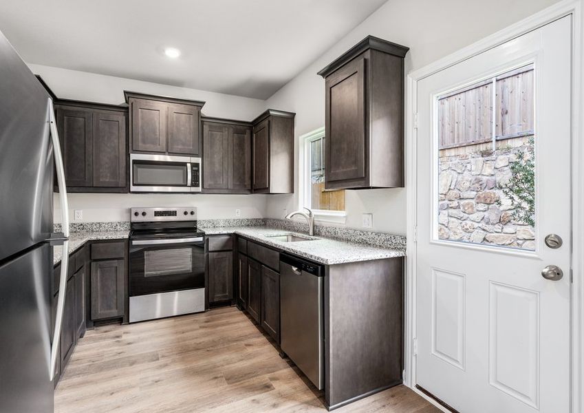 The kitchen has energy-efficient appliances. The kitchen has energy-efficient appliances.