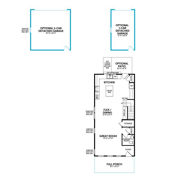 2D floor plan layout of this home in Townhomes at Nexton, Summerville, SC (Image 25).