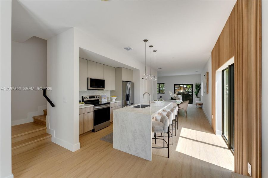 Furnished interior view inside a new home in , Miami (Image 18).