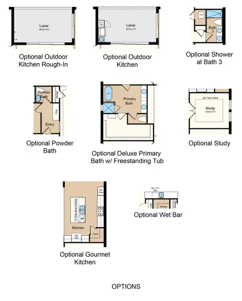 2D floor plan layout of this home in Esplanade at McKinnon Groves, Winter Garden, FL (Image 3).