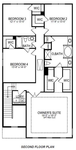 2D floor plan layout for the BERKSHIRE by D.R. Horton in Sycamore Cove, Woodruff, SC (Image 5).